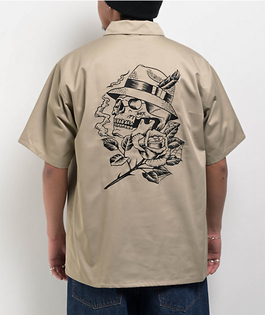 DGK Pachuco Tan Quarter Zip Work Shirt | Zumiez