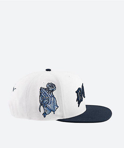 DGK Pray White & Navy Snapback Hat | Zumiez