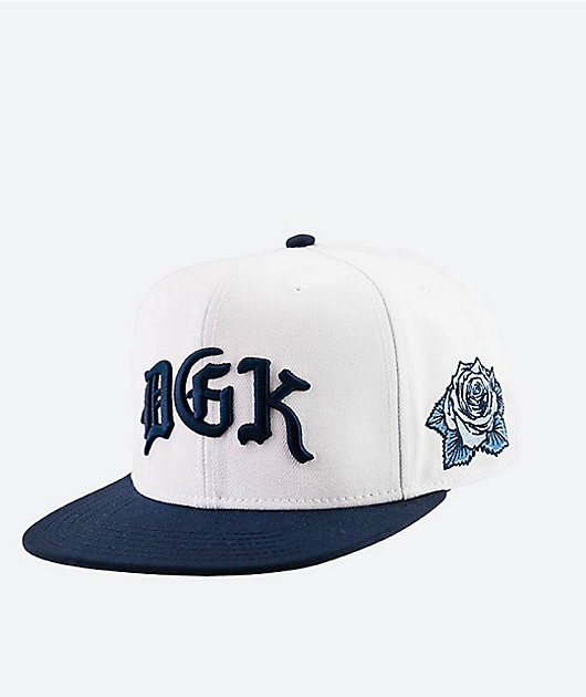 DGK Pray White & Navy Snapback Hat | Zumiez