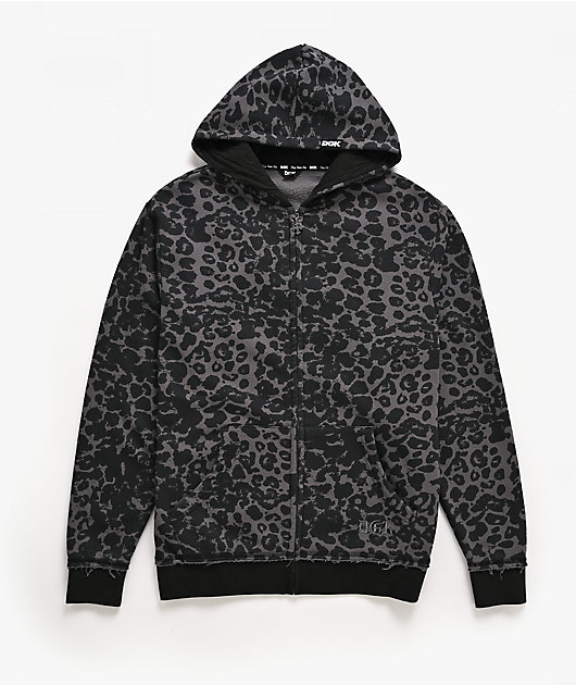 DGK Reckless Black Leopard Zip Hoodie