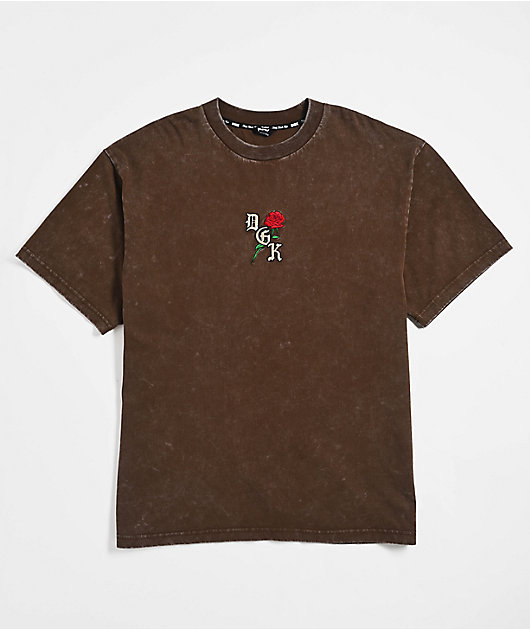 DGK Represent Heavyweight Brown Wash T-Shirt | Zumiez