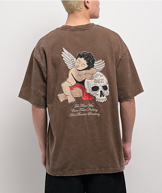 DGK Represent Heavyweight Brown Wash T-Shirt | Zumiez