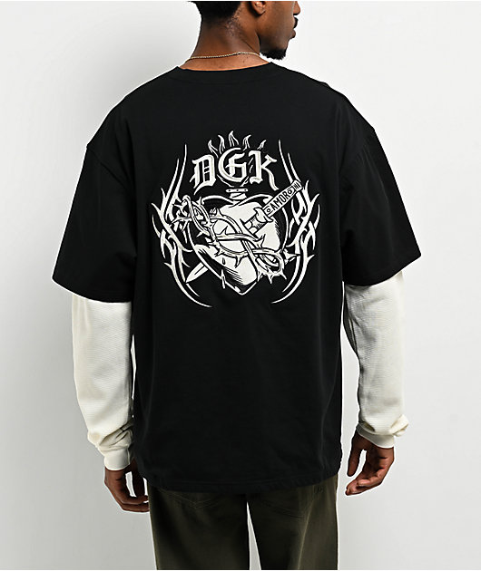 DGK Sacred Black & Natural 2fer Long Sleeve T-Shirt | Zumiez