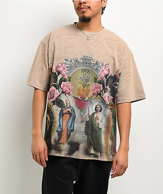 DGK Shrine Tan Wash Boxy T-Shirt | Zumiez