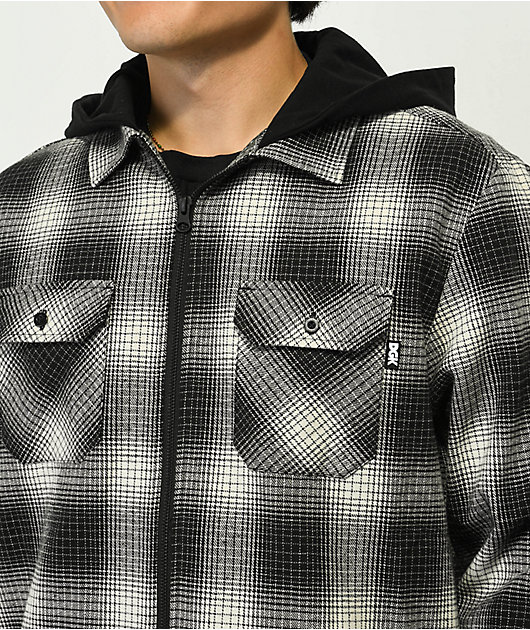 DGK Smoke Black & Grey Hooded Flannel Shirt