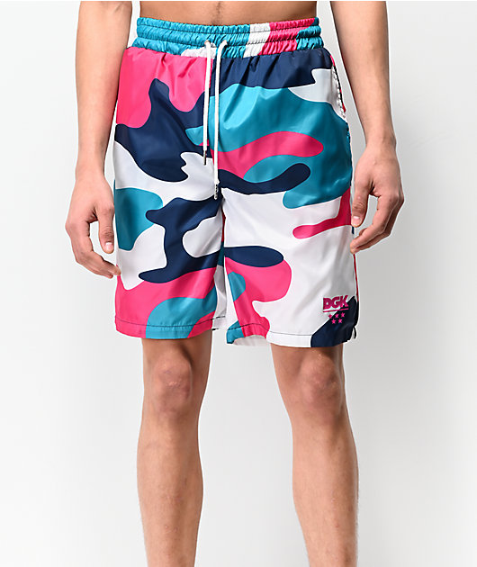 DGK South Beach Pink Camo Elastic Waist Shorts