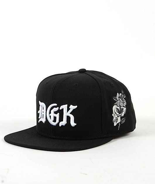 実物　WhiteKnuckles BLACK SPOOKY CAP DGK Stay True Black Snapback Hat | Zumiez