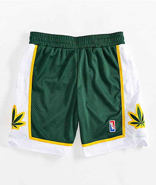 DGK Team Indica Green Yellow White Basketball Shorts