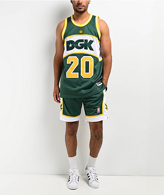 DGK Team Indica Green, Yellow & White Basketball Jersey | Zumiez