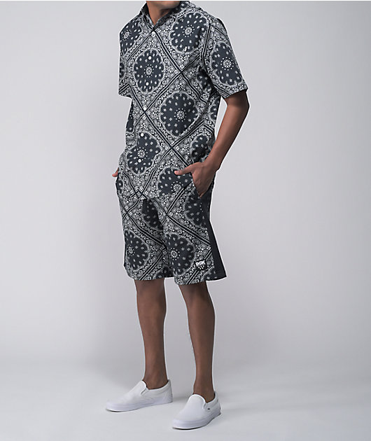 black and white paisley shirt