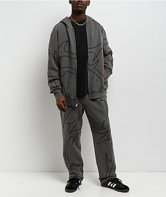 DGK Thorn Black Wash Sweatpants | Zumiez