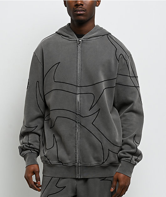 DGK Thorn Black Wash Zip Hoodie | Zumiez