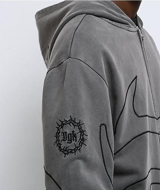 DGK Thorn Black Wash Zip Hoodie | Zumiez