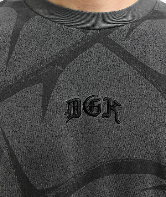 DGK Thorns Heavyweight Washed Black T-Shirt