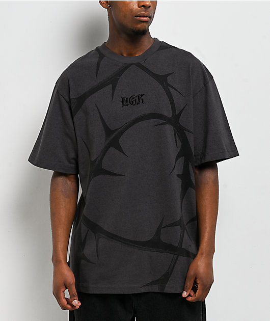 DGK Thorns Heavyweight Washed Black T-Shirt | Zumiez