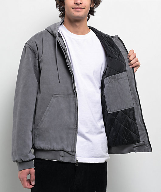 DGK Watcher Grey Wash Hooded Canvas Jacket