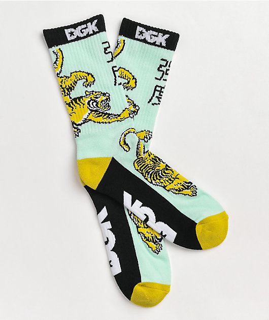 Dgk Zen Tiger Style Mint Crew Socks Zumiez