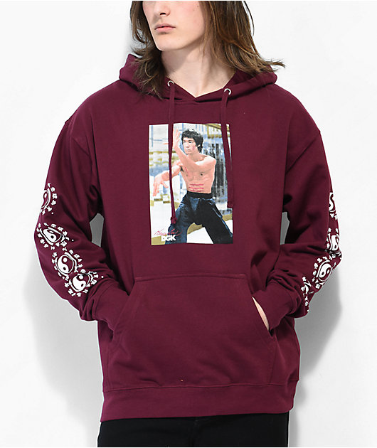 DGK x Bruce Lee Like Echo Burgundy Hoodie Zumiez