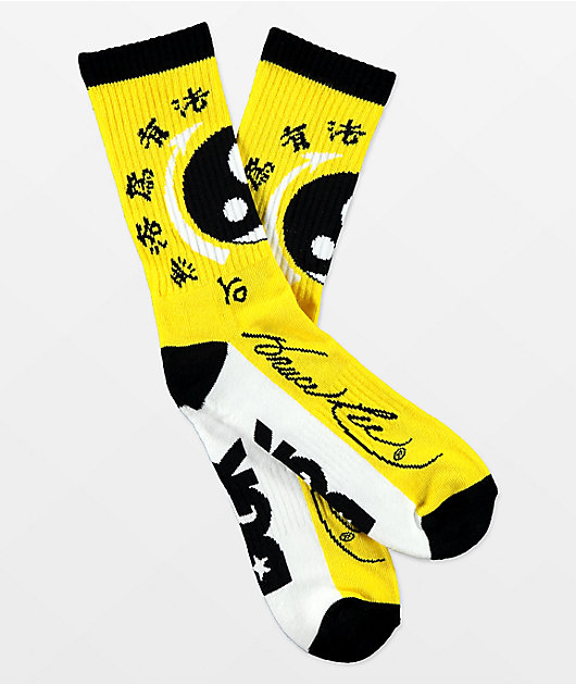 DGK x Bruce Lee Yin Yang Yellow Crew Socks