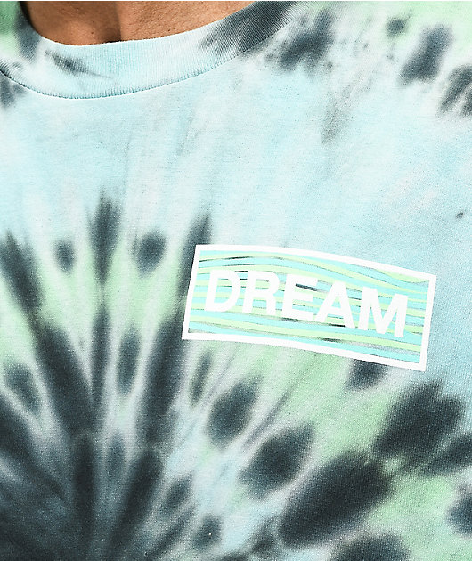 DREAM Spiraling Blue & Green Tie Dye T-Shirt