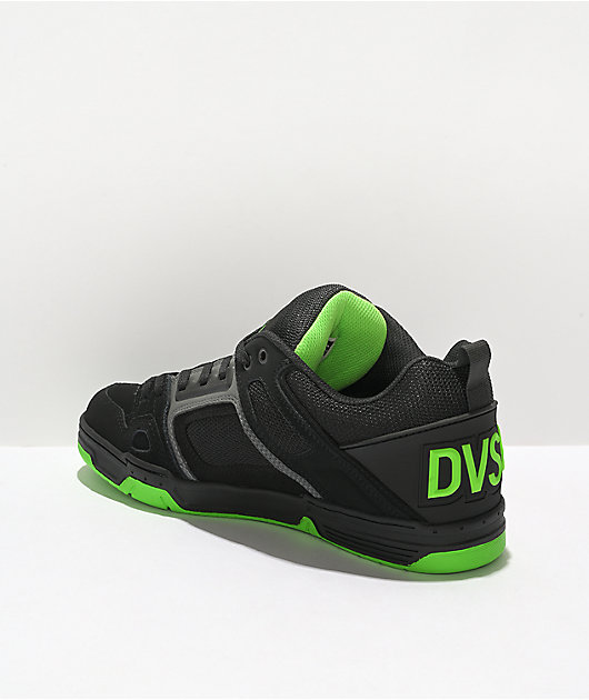 DVS Comanche Black, Charcoal, & Lime Skate Shoes