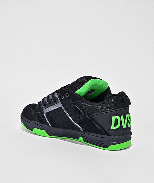 DVS Comanche Black, Charcoal & Lime Skate Shoes