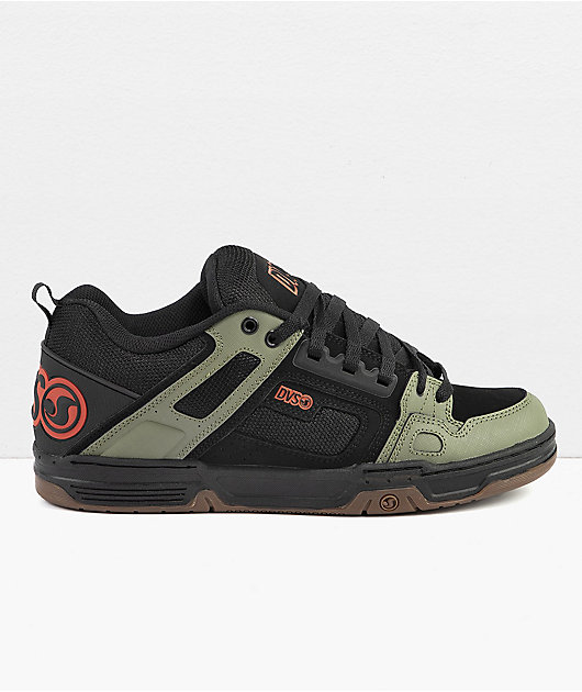 DVS Comanche Black, Olive & Orange Skate Shoes