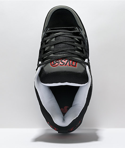 DVS Comanche Zapatos de skate negro, carbón y rojo salvaje