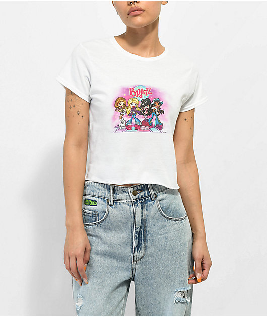NWT Bratz Character Group Girls Crop White T-Shirt Size XL NEW!