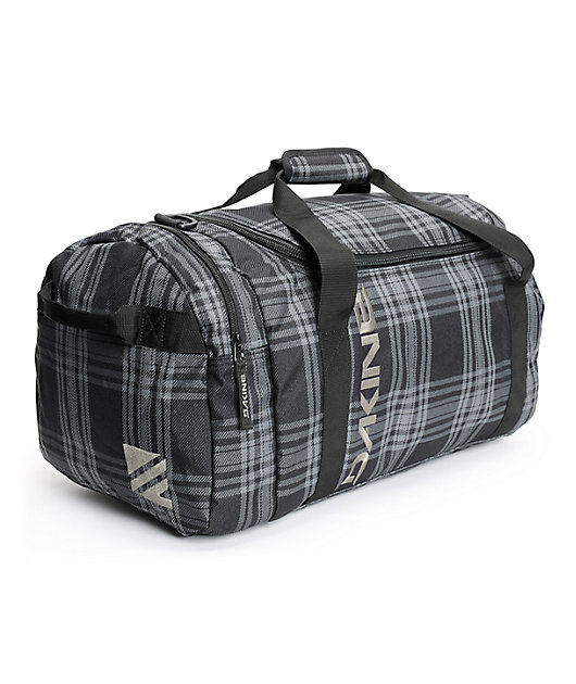 plaid duffle bag