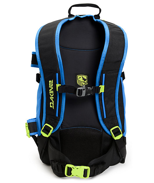 blue and green backpack