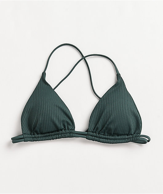 Damsel Aftan Rib Green Triangle Bikini Top