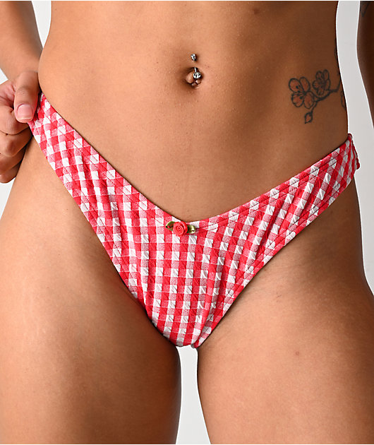 Damsel Carmen Red Gingham High Leg Bikini Bottom