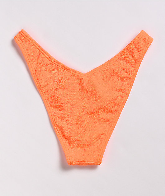 Damsel Croc Orange braguitas de bikini de pierna alta