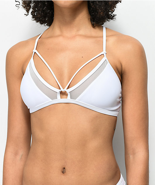 white mesh bralette top