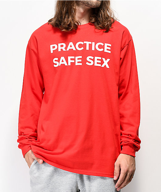 Danny Duncan Practice Safe Sex Red Long Sleeve T Shirt