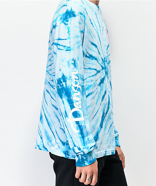 Danson Otter Love Blue Tie Dye Long Sleeve T-Shirt
