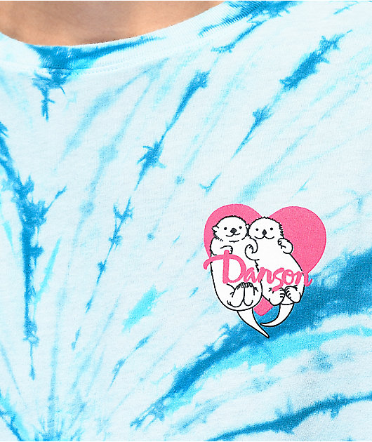 Danson Otter Love Blue Tie Dye Long Sleeve T-Shirt