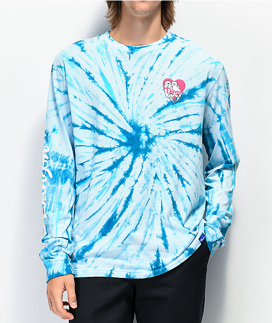 Danson Otter Love Blue Tie Dye Long Sleeve T-Shirt