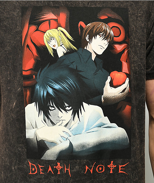 Death Note Cast camiseta lavada negra