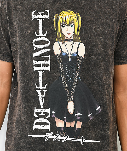 Death Note Misa 2 camiseta de lavado negro