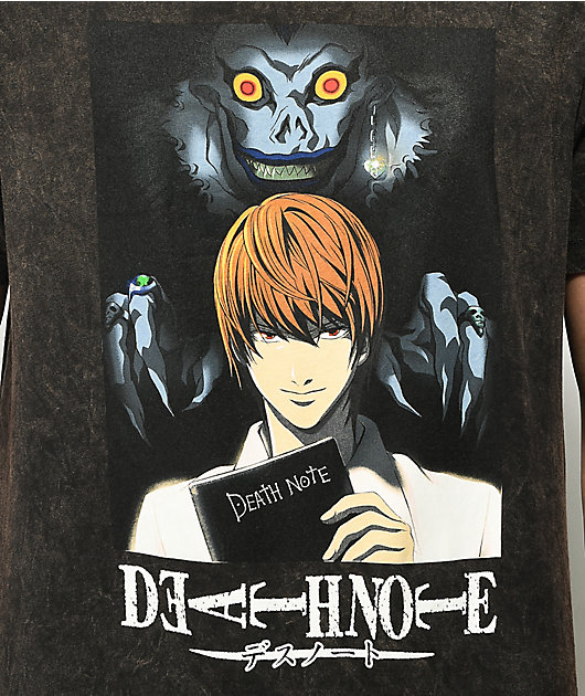 Death Note Ryuk & Light Washed Black T-Shirt