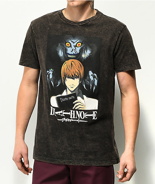 Death Note Ryuk & Light Washed Black T-Shirt | Zumiez