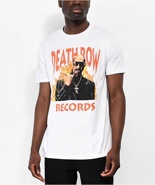 Death Row Snoop Flame Grill White T-Shirt | Zumiez