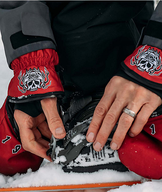 Deathgrip x 1910 Ghoul Red & Black Snowboard Mittens