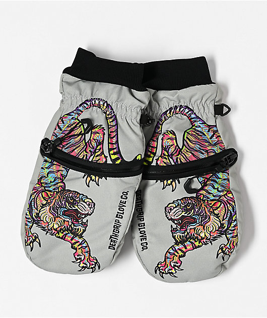 Deathgrip x Melodie Perrault Ghoul Grey Snowboard Mittens | Zumiez