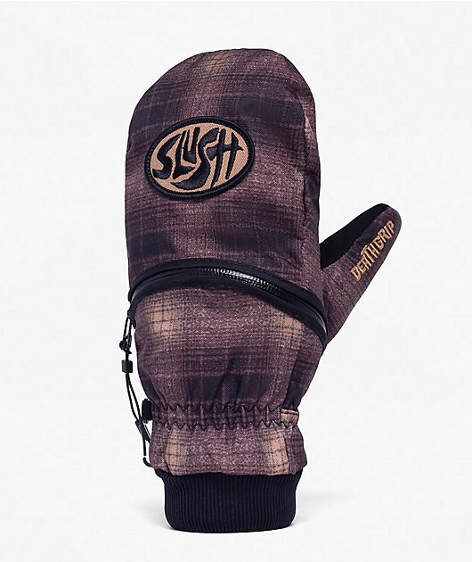 Deathgrip x SLUSH Ghoul Plaid Snowboard Mittens | Zumiez