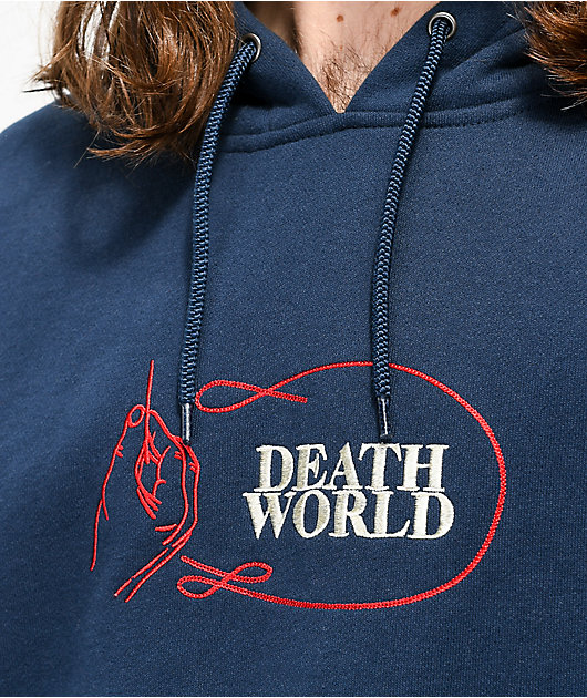 Deathworld Chainstitch Navy Hoodie