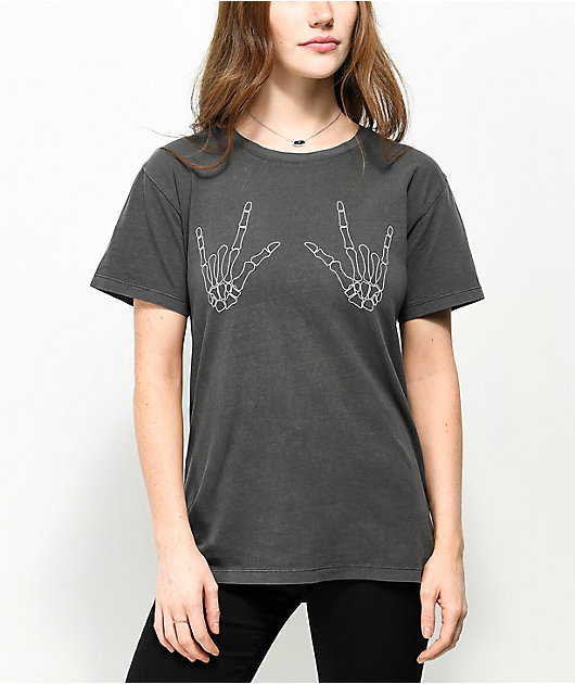 skeleton hands t shirt