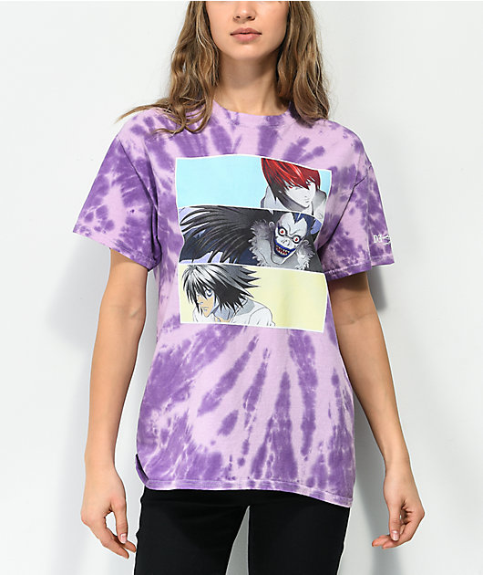 Desert Dreamer x Death Note Panels Purple Tie Dye T-Shirt